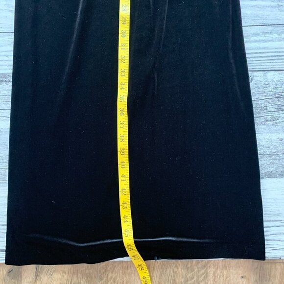 Vintage 90s Cleo Black Velvet Beaded Sleeveless Maxi Dress - Picture 15 of 15